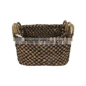 Water Hyacinth Storage Basket With Handle, Laundry Basket thumbnail-1