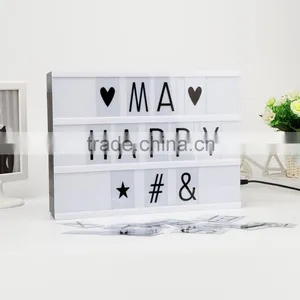 Cinema Vintage Style Light up Your Life Light Box Cinematic Retro Studio A4 Free Combination Letters Decration Led Light Box thumbnail-4