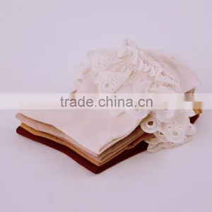 Lady 200N Fashion Cotton Socks With Chiffon Lace on the Cuff Wholesale Socks thumbnail-5