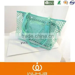 With 25 Experience Years Factory Spring WUHUA Polka Dot Beach Bag With Bag in Bag thumbnail-1