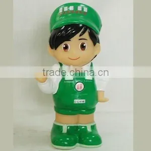 Plastic Postboy Saving Box With Green Dress Money Box Coin Bank thumbnail-1