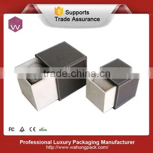 Small Cardboard Leatherette Watch Gift Box, Single Watch Box for Men thumbnail-1