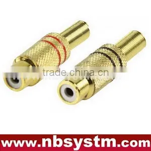 RCA Plug Metal With Spring Gold I.D 6mm thumbnail-1