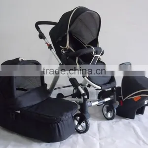 2015 Pink Baby Prams 3 in 1 ,with Big Carrycot ,3position Seat 5 Point Safety Belt With 2 Safet Lock. thumbnail-4