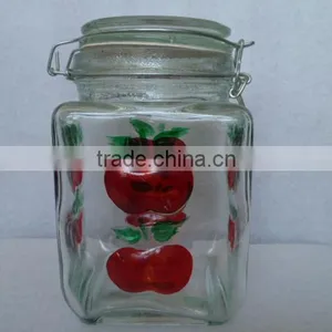 Hand-painting Glass Jar With Glass Lid thumbnail-1