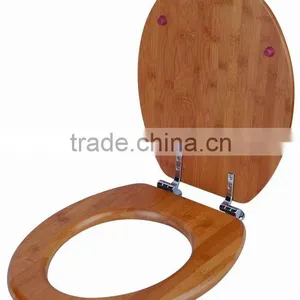Carbonized Bamboo Toilet Seat Cover With Customized Hinges thumbnail-1