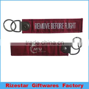Remove Before Flight Woven Fabric Keychain thumbnail-1
