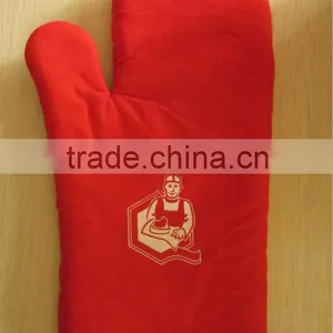 Lengthened Microwave Oven Gloves Mitts Cotton Baked Cotton Oven Mitt thumbnail-2