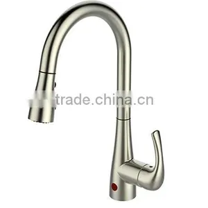 CUPC NSF AB1953 Montion Sense Pull-Down Kitchen Faucet With Brushed Nickel PVD thumbnail-1