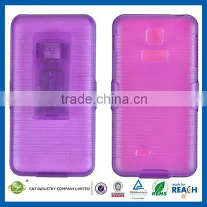 C&T Purple Hard Soft Gel Dual Layer Holster Cover Case for LG Escape P870 thumbnail-1