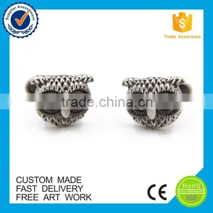 Promotional Metal Gold New Design 3D Owls Fashionable Suit Shirt Cufflinks thumbnail-1