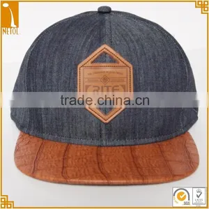 6 Panel Sports Style Leather Custom Snapback Baseball Caps thumbnail-2