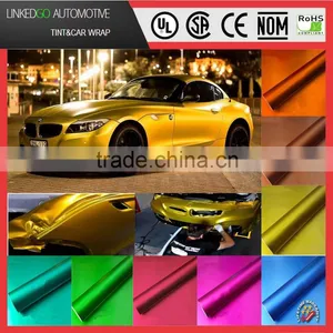 Best Price 1.52*20m Chrome Gold Car Wrap Film Car Body Wrap Stretchable thumbnail-1