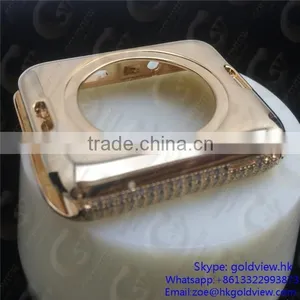 for Apple Watch Housing 18k Rose Gold Plated Mirror Finished Housing With Diamond thumbnail-1