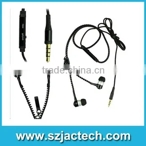 Fashion Colorful Metal Zipper Cable Design Earphone Fashion Earbud With Microphone thumbnail-1