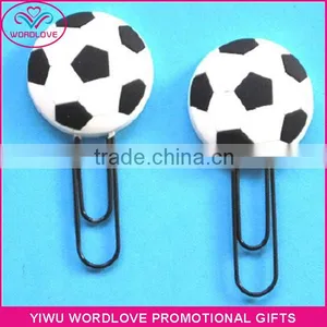 3D Football Shaped Promotional Soft PVC Magnetic Bookmark Clip thumbnail-1