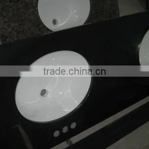 Natural Stone Shanxi Black Vanity Top In Stock With Double Undermount Sink thumbnail-2