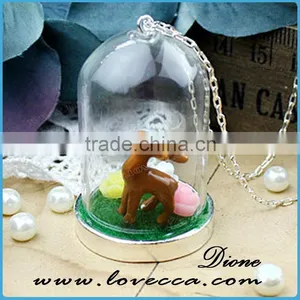Blown Hollow Glass Beads,miniature Clear Glass Bottle Pendant,boutique Ribbon Bows thumbnail-1
