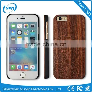 Luxury Hard Wooden Laser Logo Protective Phone Case Cover For Apple IPhone 6 6s Plus thumbnail-1