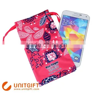 Best Selling High Quality Custom Logo Silk Pouch Soft Case Sunglasses Microfiber Pouch With Drawstring thumbnail-4