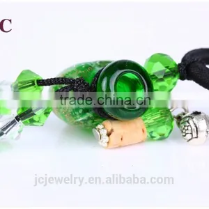 Lampwork Murano Glass Bottle Vial Necklace Pendants Wholesale Jewelry thumbnail-5