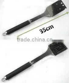 RUBBER GRIP STAINLESS STEEL METAL BBQ GRILL BRUSH thumbnail-2