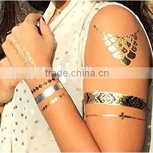 New Fashionable Custom Flash Metallic Water Based Temporary Tattoo thumbnail-2