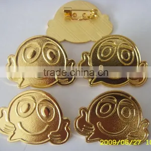 Gold Smile Lapel Pin With Safety Pin Back thumbnail-1