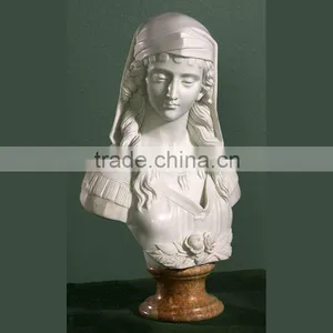 Hand-carved Female Marble Bust thumbnail-1