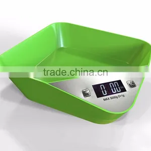 5KGx1g Polygon Digital Kitchen Food Scale Electronic Weighting Scales Food Balance Steelyard Green Silver Blue thumbnail-4