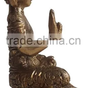 Ethnic Golden Color Finish Brass Resting New Latest Buddha Statue thumbnail-3