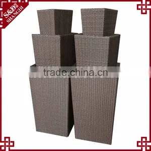 Wholesale Resin Rattan Woven Large Garden Decor Stackable Planter thumbnail-1