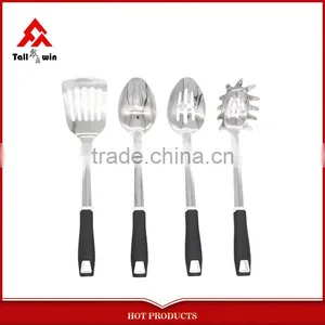 Hot 4pcs Stainless Steel Kitchen Utensil With Red pp Handle Food-grade Kitchenware Sets thumbnail-1