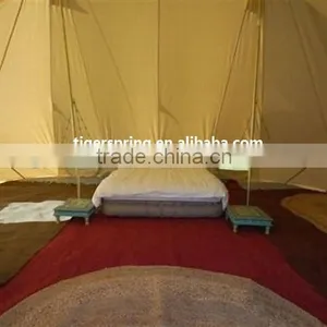 Big Size Beige Color Cotton Canvas Luxury Camping Bell Tent Sibley Tent thumbnail-5