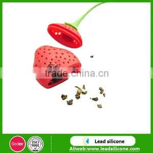 Food Grade Stawberry Shape Silicone Tea Infuser/Silicone Tea Strainer thumbnail-3