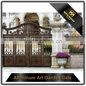 Powder Coated Aluminum Garden Gate With Flower Design thumbnail-2