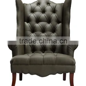 European Style Leather Leisure Sofa Chair thumbnail-1