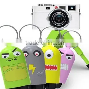 Mini Plastic Desktop Logo Printed Folding Camera Tripod Stand Holder Keychain thumbnail-1