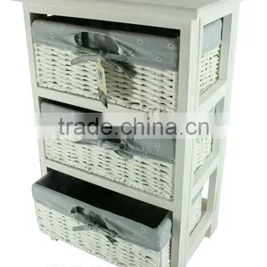 Foldable Wooden Storage Chest With 3 Foldable Drawers thumbnail-1