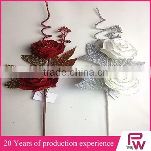 Household Items Made China Artificial Glitter Rose Flowers thumbnail-6