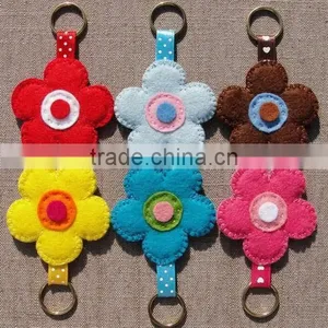Hot 2017 Best Selling Laser Cut New Product Decorative Custom Handmade Fabric Felt Cheap Keychain thumbnail-1