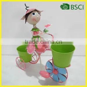 Home Garden Products Boy With Bicycle Outdoor Item in Good Price thumbnail-1
