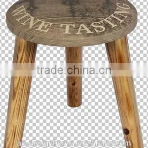 ROUND PU LEATHER/WOODEN STOOL thumbnail-1