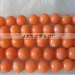 6-7mm Orange Round Natural Coral Strands thumbnail-1