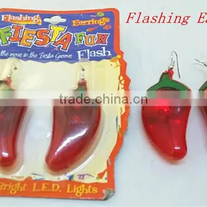 Hot Chili Pepper Flahsing Led Light up Earrings thumbnail-2