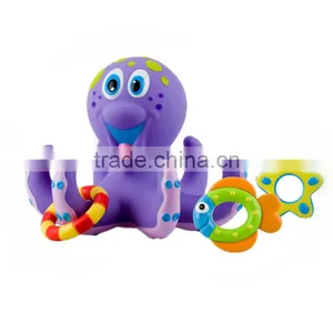 Mini Plastic Purple Octopus and Three Hula Hoops for Baby Bath Time Fun thumbnail-1