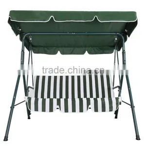 Customized 3 Seats Green Strip Garden Swing Chair for Hot Sale thumbnail-1