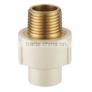 ASTM D2846 CPVC MALE COUPLER ,BRASS INSERT thumbnail-1