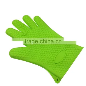 Cooking Baking & Potholder Heat Resistant Grilling Silicone BBQ Gloves Kitchen 5 Fingers Design Oven BBQ Silicone Gloves thumbnail-1