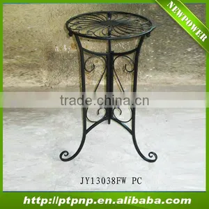 Decorative Outdoor Wrought Iron Antique Black Metal Flower Planter Stand thumbnail-1